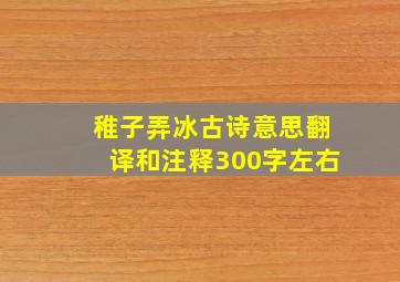 稚子弄冰古诗意思翻译和注释300字左右