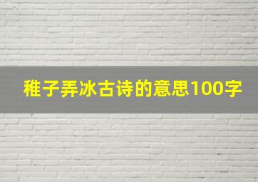 稚子弄冰古诗的意思100字