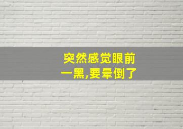 突然感觉眼前一黑,要晕倒了