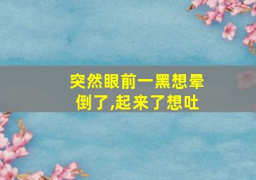 突然眼前一黑想晕倒了,起来了想吐