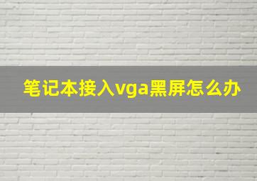 笔记本接入vga黑屏怎么办