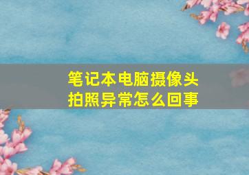 笔记本电脑摄像头拍照异常怎么回事