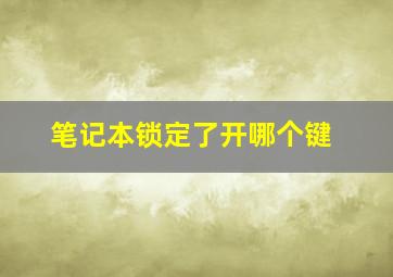 笔记本锁定了开哪个键