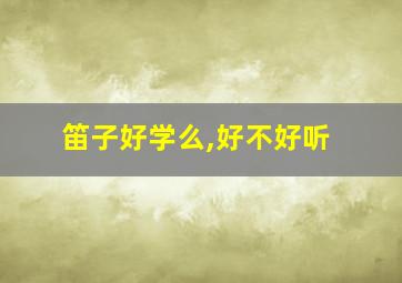 笛子好学么,好不好听