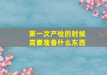 第一次产检的时候需要准备什么东西