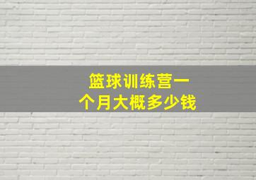 篮球训练营一个月大概多少钱