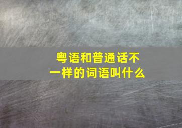 粤语和普通话不一样的词语叫什么