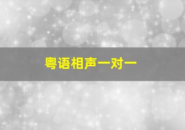 粤语相声一对一