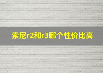 索尼r2和r3哪个性价比高