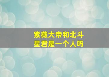 紫薇大帝和北斗星君是一个人吗