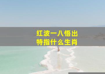 红波一八悟出特指什么生肖