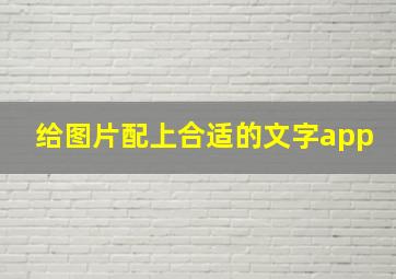 给图片配上合适的文字app