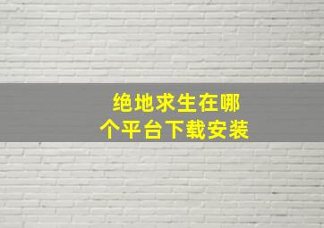 绝地求生在哪个平台下载安装