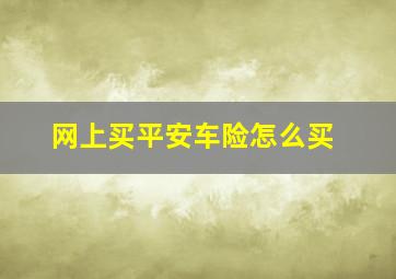 网上买平安车险怎么买