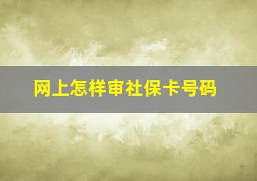 网上怎样审社保卡号码