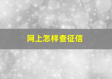 网上怎样查征信