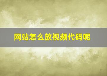 网站怎么放视频代码呢