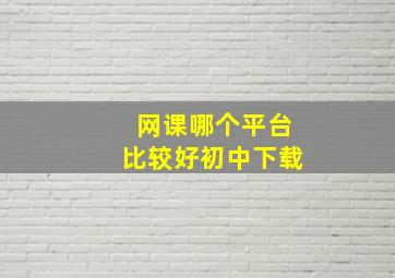 网课哪个平台比较好初中下载