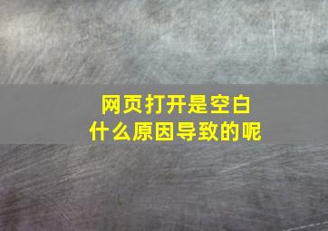 网页打开是空白什么原因导致的呢