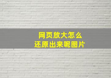 网页放大怎么还原出来呢图片