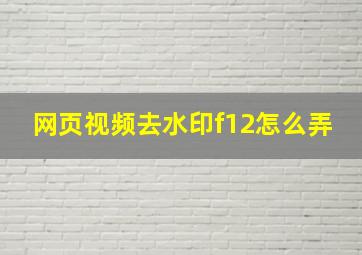 网页视频去水印f12怎么弄