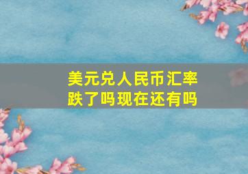 美元兑人民币汇率跌了吗现在还有吗