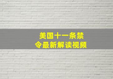 美国十一条禁令最新解读视频