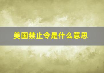 美国禁止令是什么意思