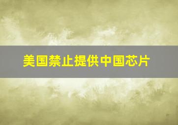 美国禁止提供中国芯片