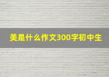 美是什么作文300字初中生