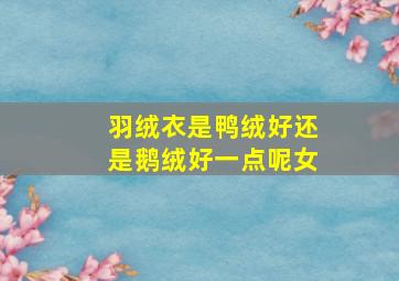 羽绒衣是鸭绒好还是鹅绒好一点呢女