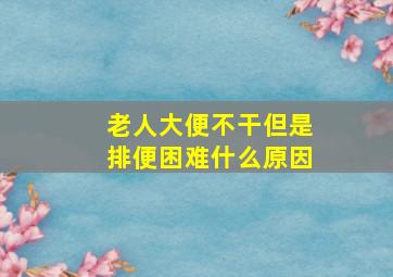 老人大便不干但是排便困难什么原因