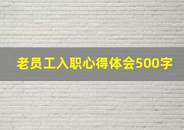 老员工入职心得体会500字