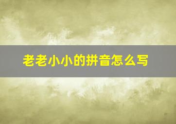 老老小小的拼音怎么写