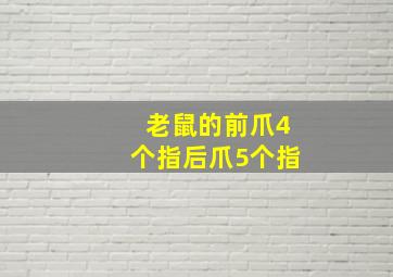 老鼠的前爪4个指后爪5个指