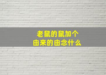 老鼠的鼠加个由来的由念什么