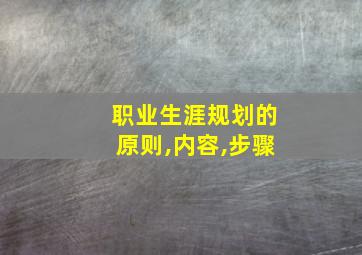 职业生涯规划的原则,内容,步骤