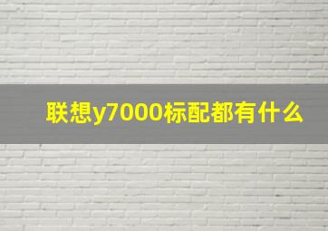 联想y7000标配都有什么