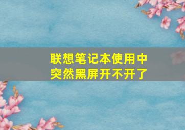 联想笔记本使用中突然黑屏开不开了