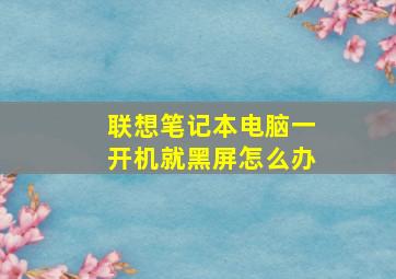 联想笔记本电脑一开机就黑屏怎么办