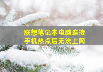 联想笔记本电脑连接手机热点后无法上网