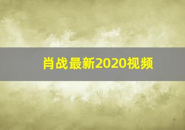 肖战最新2020视频