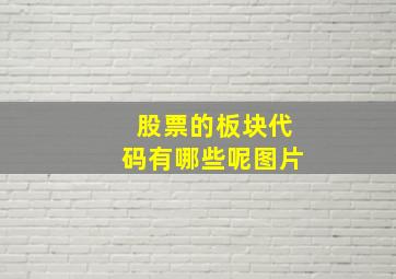 股票的板块代码有哪些呢图片