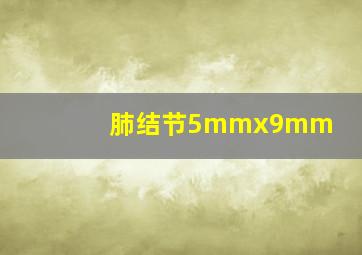 肺结节5mmx9mm