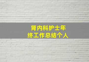 肾内科护士年终工作总结个人