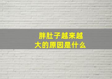 胖肚子越来越大的原因是什么