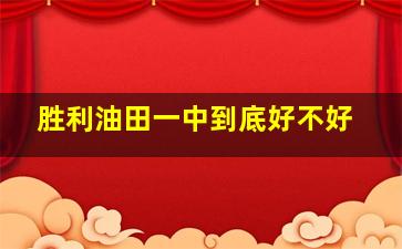 胜利油田一中到底好不好