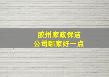 胶州家政保洁公司哪家好一点