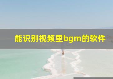 能识别视频里bgm的软件