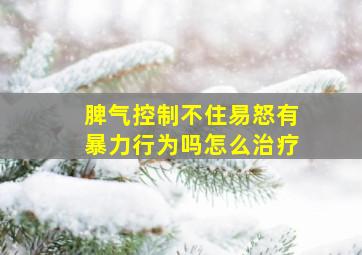 脾气控制不住易怒有暴力行为吗怎么治疗